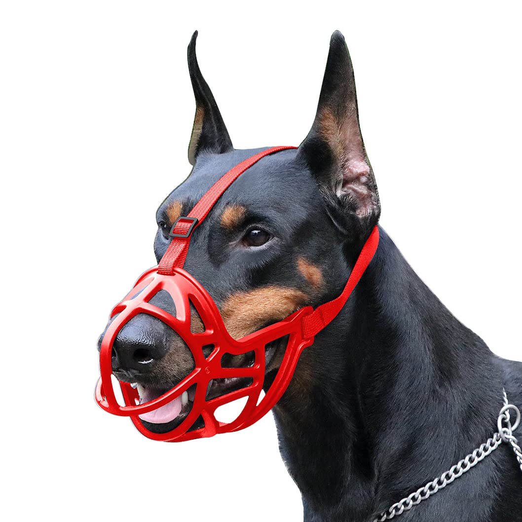 Breathable Dog Muzzle for Small to X-Large Dogs - Anti-Biting, Anti-Barking Basket Muzzle - Humane Pet Training Tool for Walks, Grooming & Vet Visits