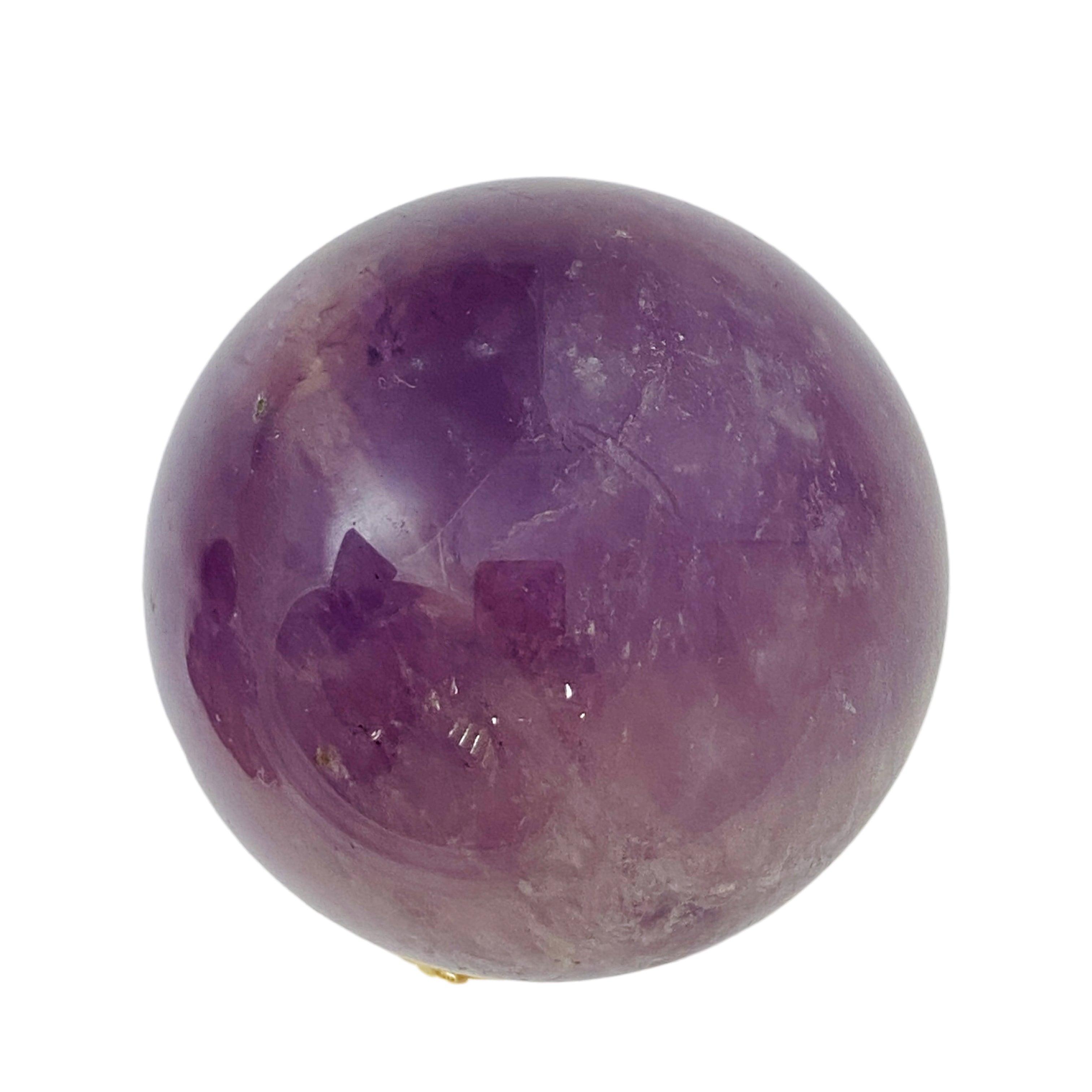 Natural Amethyst Crystal Sphere - AMS 02 Healing Stone for Meditation, Reiki, and Home Decor | Perfect for Spiritual Healing, Energy Work, and Office Desk Display