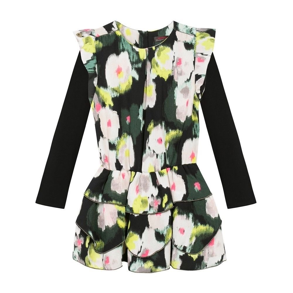 Catimini Girls' Floral Print Dress & Tee Set - 2 Piece Outfit for Spring & Summer | Perfect for Birthday Parties, School Events & Family Photos
