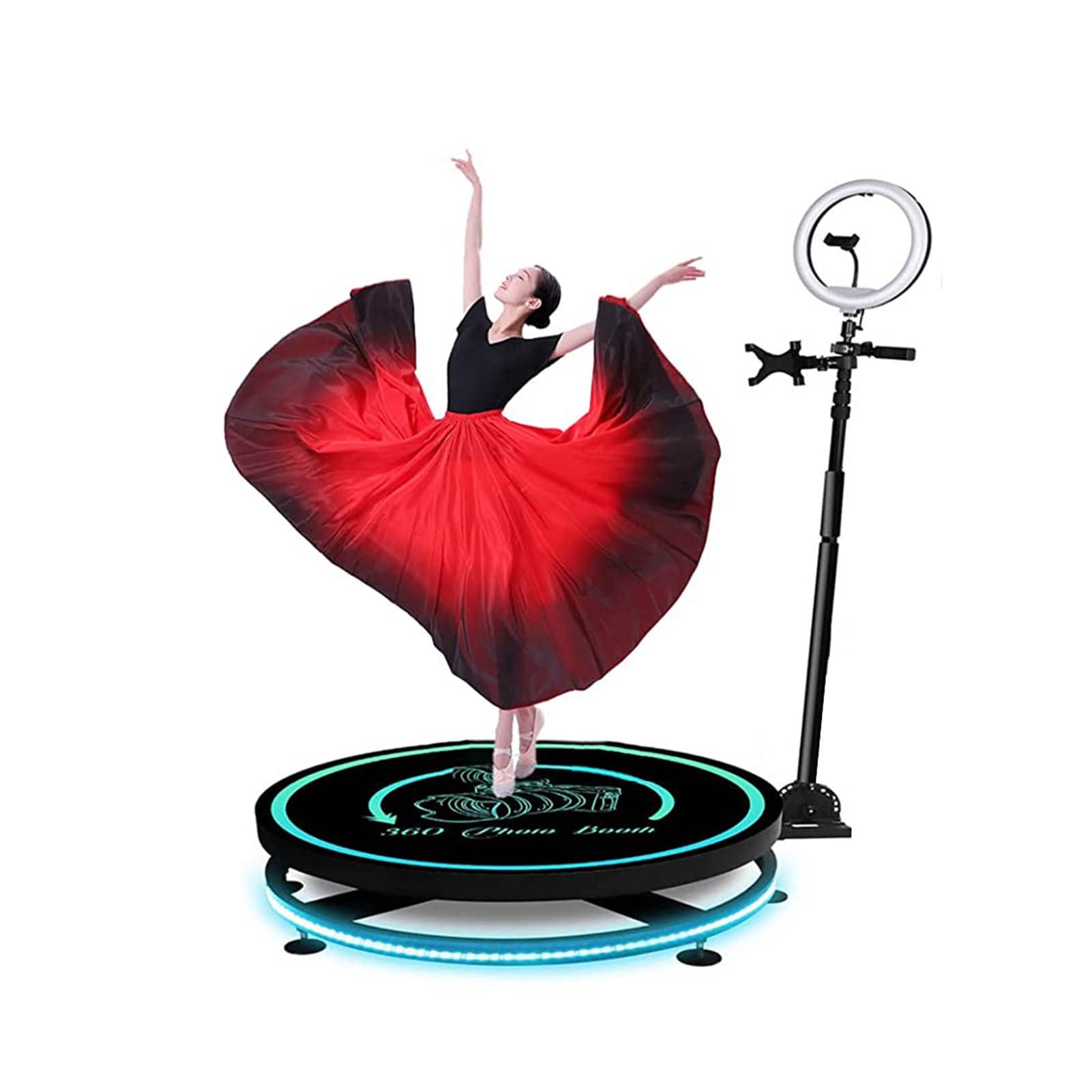 Smart 360 Photo Booth with Adjustable Angle & Speed - 45.25'' Portable Rotating Camera for Christmas, Weddings, Parties (Includes Flight Case) - Perfect for Events, Social Media & Professional Photography