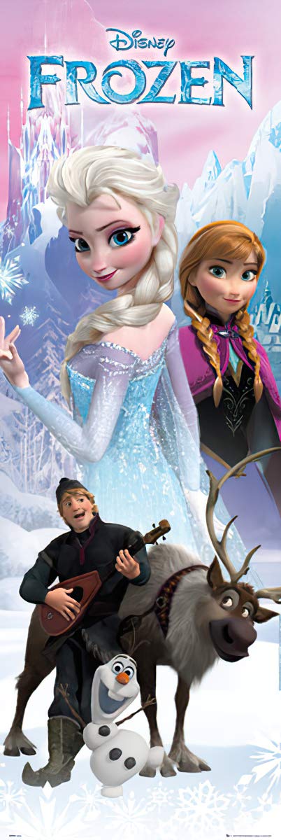 Frozen Disney Movie Door Poster Print - The Cast - 21x62 Inches Poster & Strip Set - Perfect for Kids' Rooms, Themed Parties & Disney Fan Decor