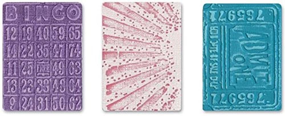 Sizzix Texture Trades A2 Embossing Folders - Playing Games 3-Pack for Card Making, Scrapbooking & DIY Paper Crafts