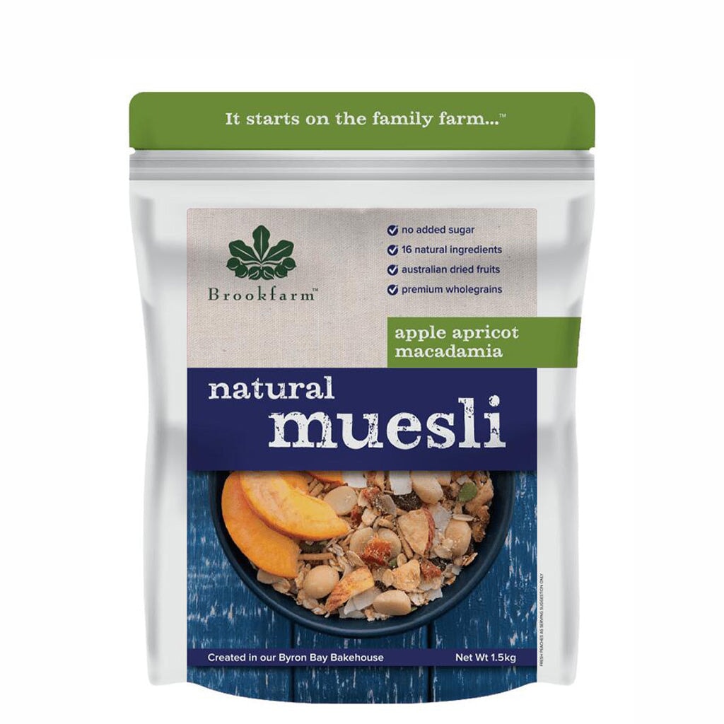 Brookfarm Natural Macadamia Muesli with Apple & Apricot - Healthy Breakfast Cereal for Weight Loss & Energy Boost - Perfect for Office, Gym & Family Breakfast
