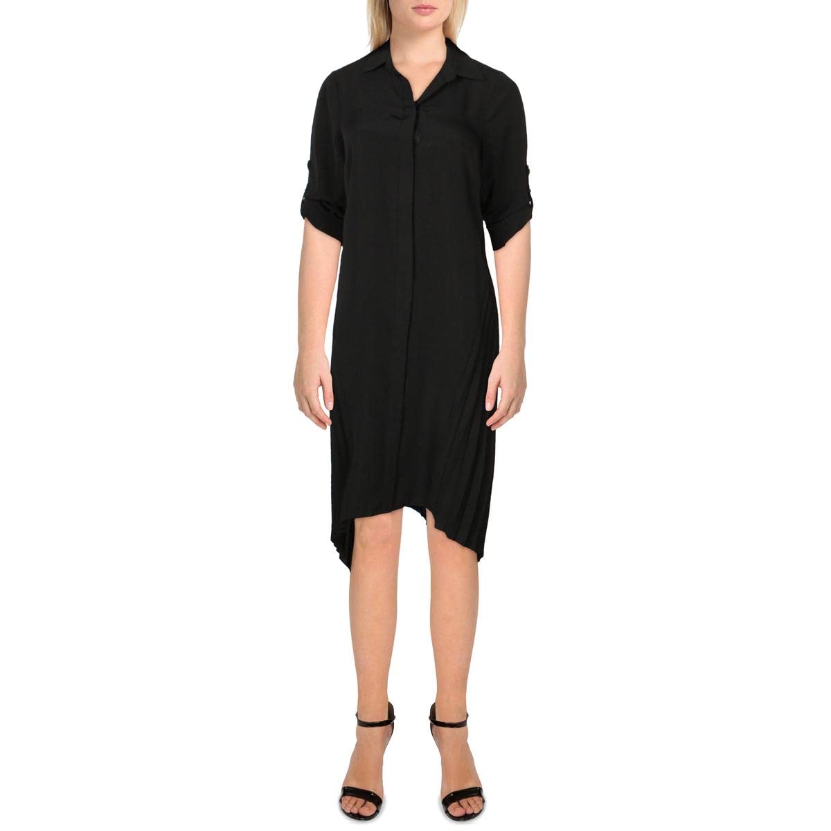 HALSTON Women's Casual Button-Down Shirtdress - Perfect for Office, Date Night & Spring Outfits