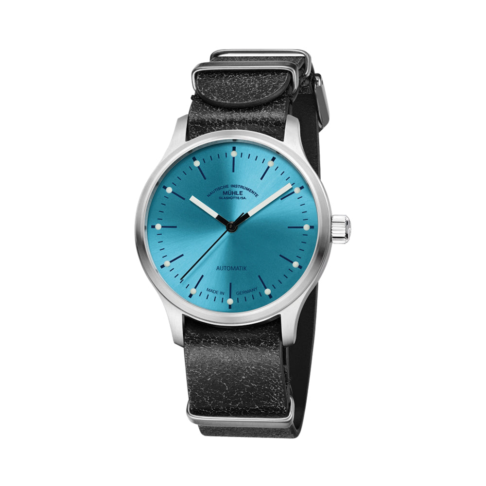 Panova Blue 40mm Two-Piece Genuine Leather Watch Strap - Replacement Band for Smartwatches & Classic Timepieces - Perfect for Business, Casual & Outdoor Activities
