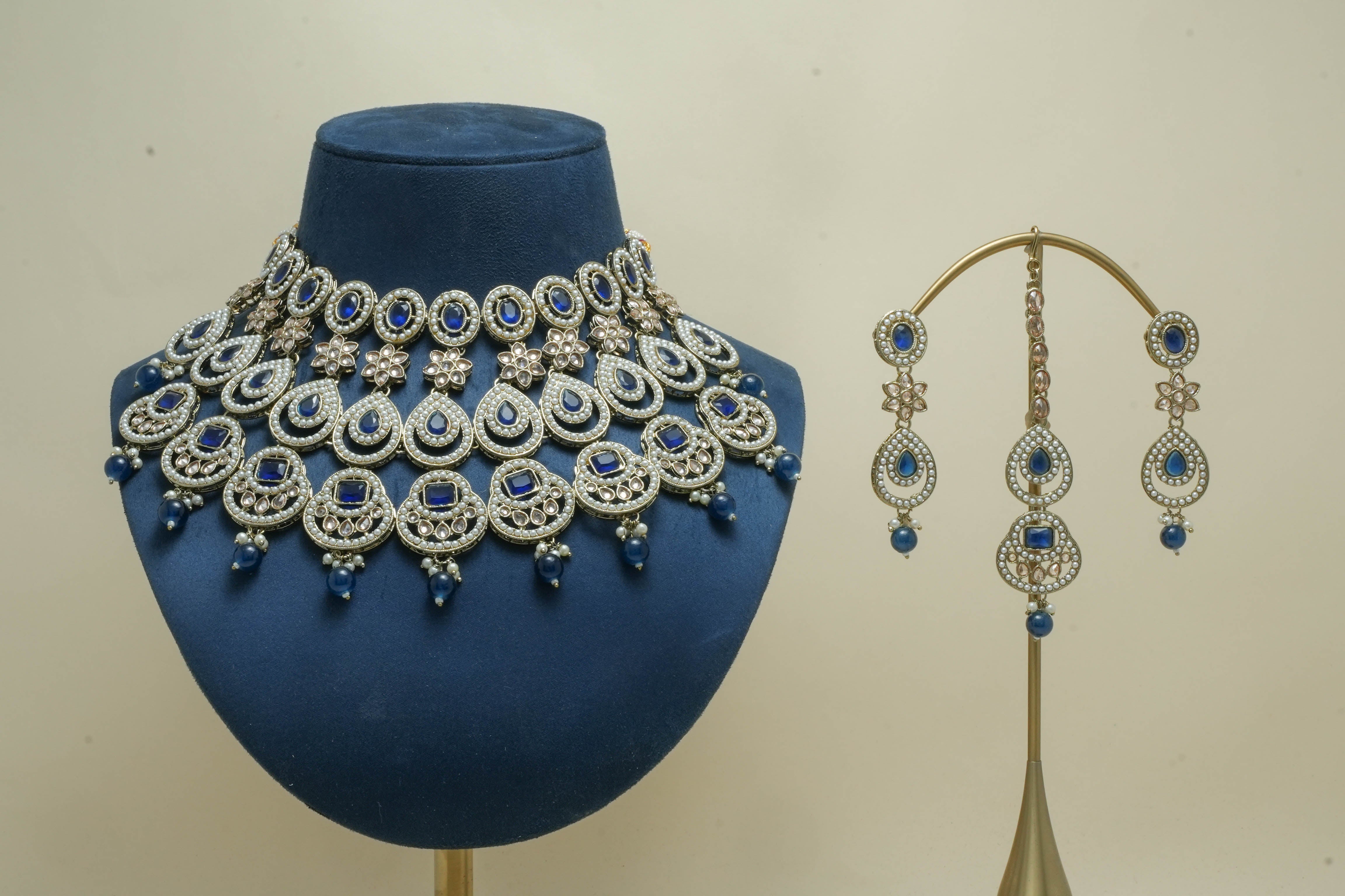 SONIA POLKI Full Set Jewelry - Elegant Indian Necklace & Earrings Set for Women | Perfect for Weddings, Parties & Festive Occasions