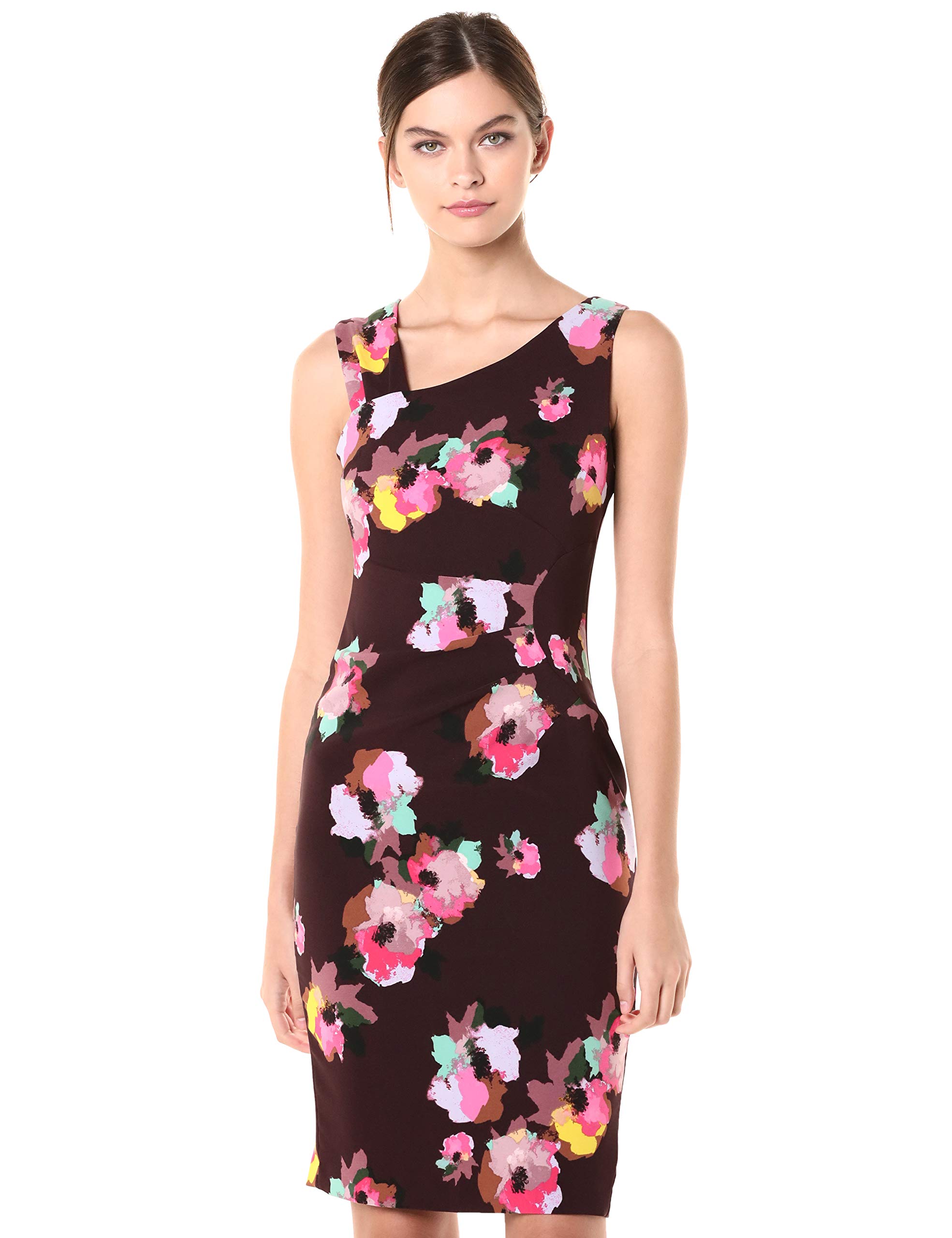 LAUNDRY BY SHELLI SEGAL Women's Ruched Floral Print Midi Dress - Elegant Summer Dress for Weddings, Parties & Date Nights