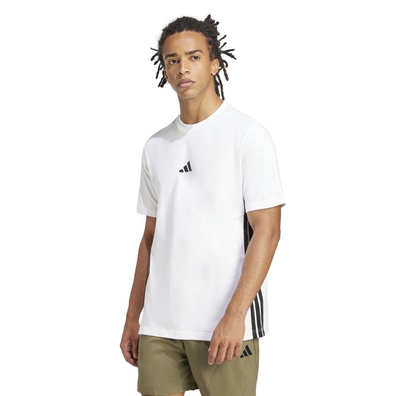 Adidas Men's Essentials 3-Stripe T-Shirt - Comfortable Cotton Casual Tee for Gym, Workout & Everyday Wear