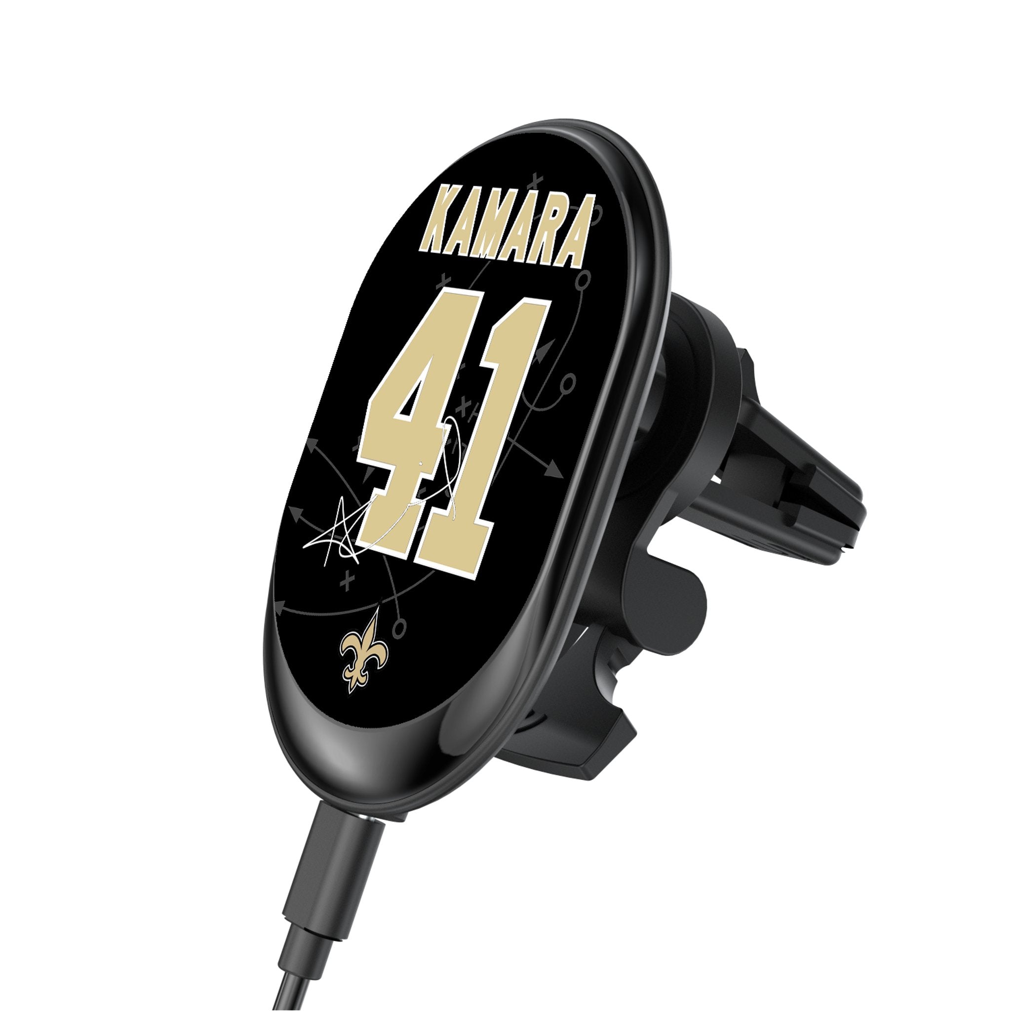 Alvin Kamara New Orleans Saints 41 Ready Wireless Mag Car Charger - Fast Magnetic Phone Charger for iPhone & Android - Perfect for Road Trips & Commuting