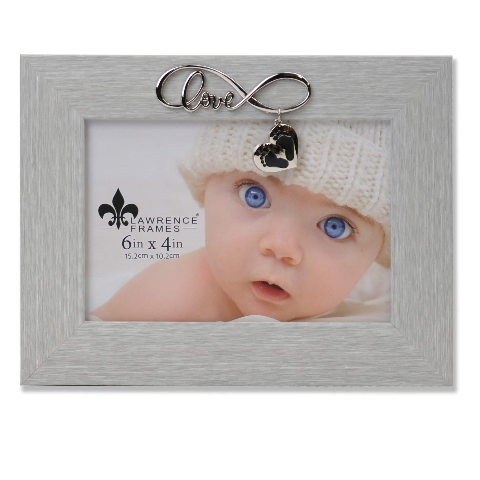 Lawrence Frames Infinity Love Picture Frame - 6x4 Inches, Gray - Perfect for Wedding, Anniversary, and Home Decor Gifts