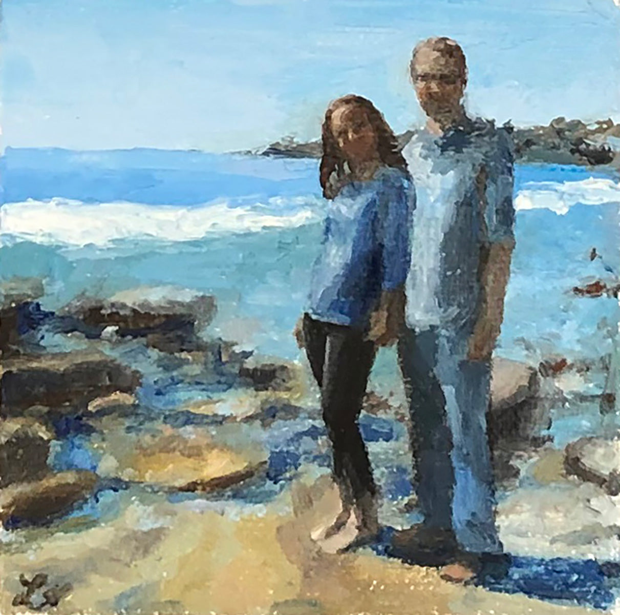 At the Beach by Your Side Original Wall Art - Coastal Decor for Living Room, Bedroom & Beach House