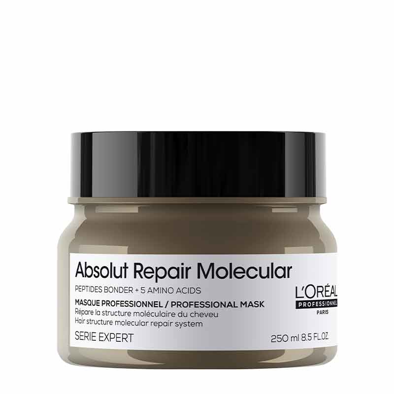 L'Oréal Professionnel Absolut Repair Molecular Rinse Off Hair Mask - Deep Conditioning Treatment for Damaged Hair - Salon Quality Hair Care at Home - Perfect for Dry, Brittle & Color-Treated Hair