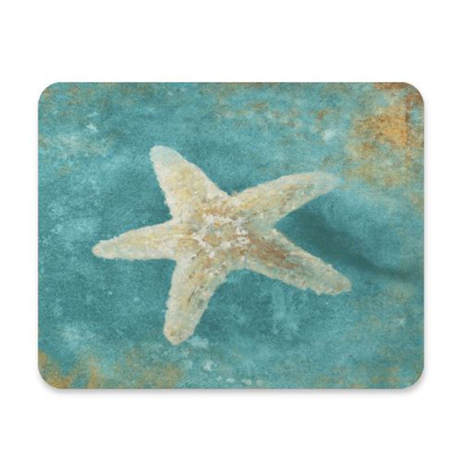 Ocean Starfish Sea Life Painting Mouse Pad - Non-Slip Rubber Base, Durable Computer Mouse Mat for Laptop, Gaming & Office (9.84x7.48 Inch) - Perfect for Home Decor, Workstations & Gamer Setups