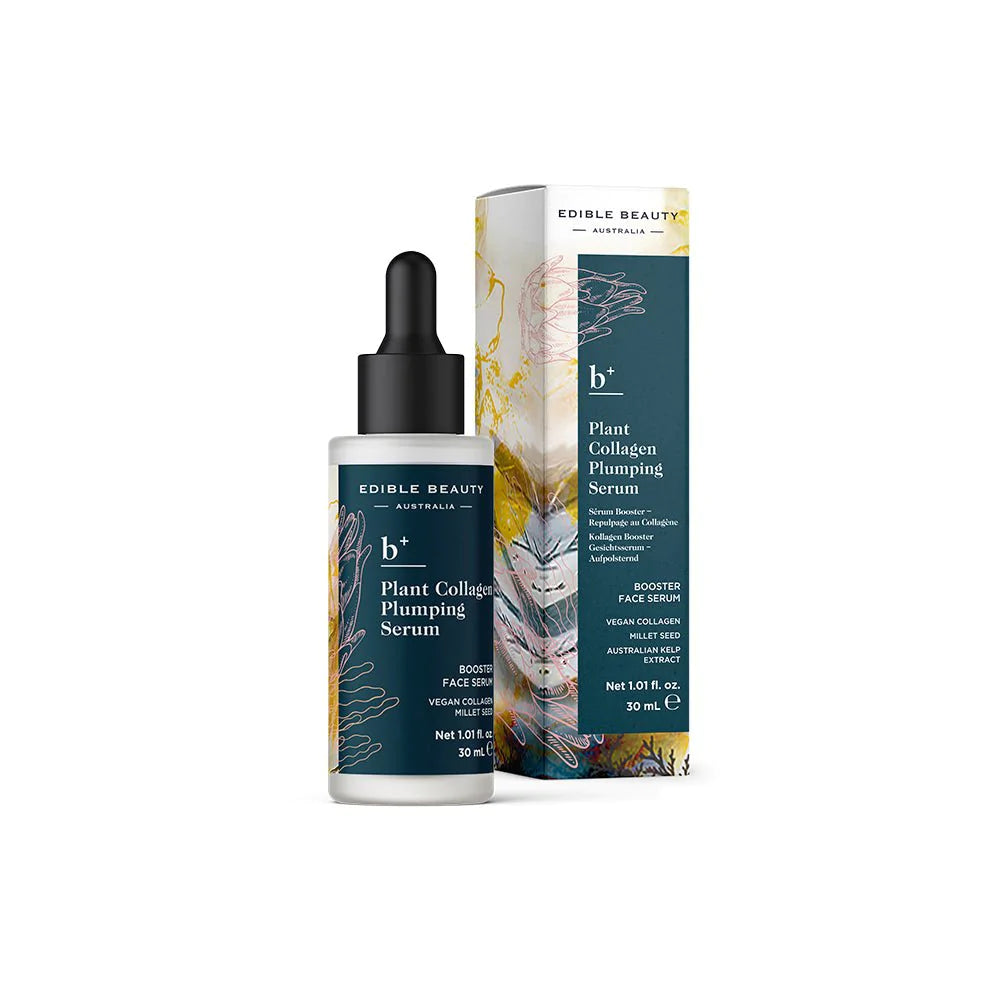 Best Edible Plant Collagen Plumping Serum for Face - Vegan Skincare for Hydration & Anti-Aging - Perfect for Daily Routine & Night Care