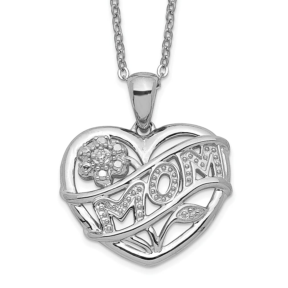 925 Sterling Silver Mom Chain Necklace with Pendant - Elegant Fine Jewelry Gift for Women, Mothers Day, Birthday & Anniversary - Perfect for Everyday Wear and Special Occasions