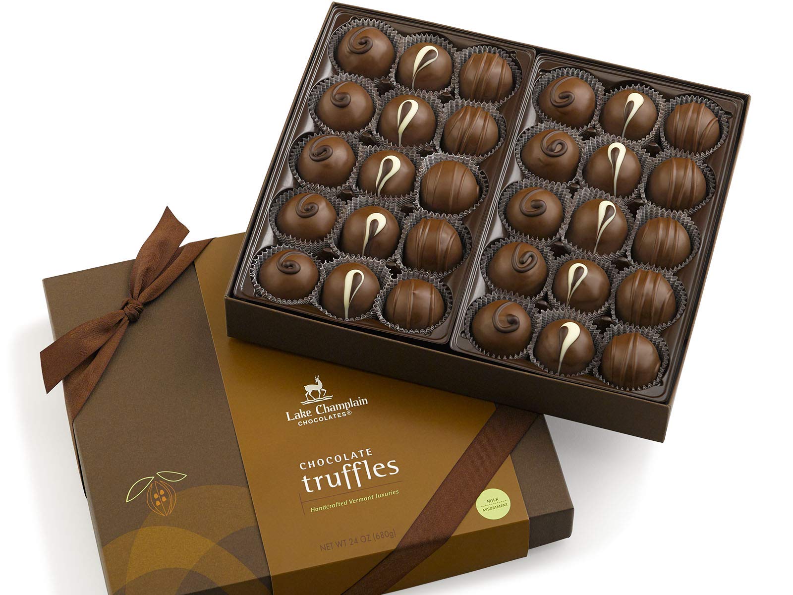 Lake Champlain Assorted Gourmet Milk Chocolate Truffles Gift Box - 30 Pieces (1.5 lbs) Premium Handmade Chocolates for Holidays, Birthdays & Corporate Gifts