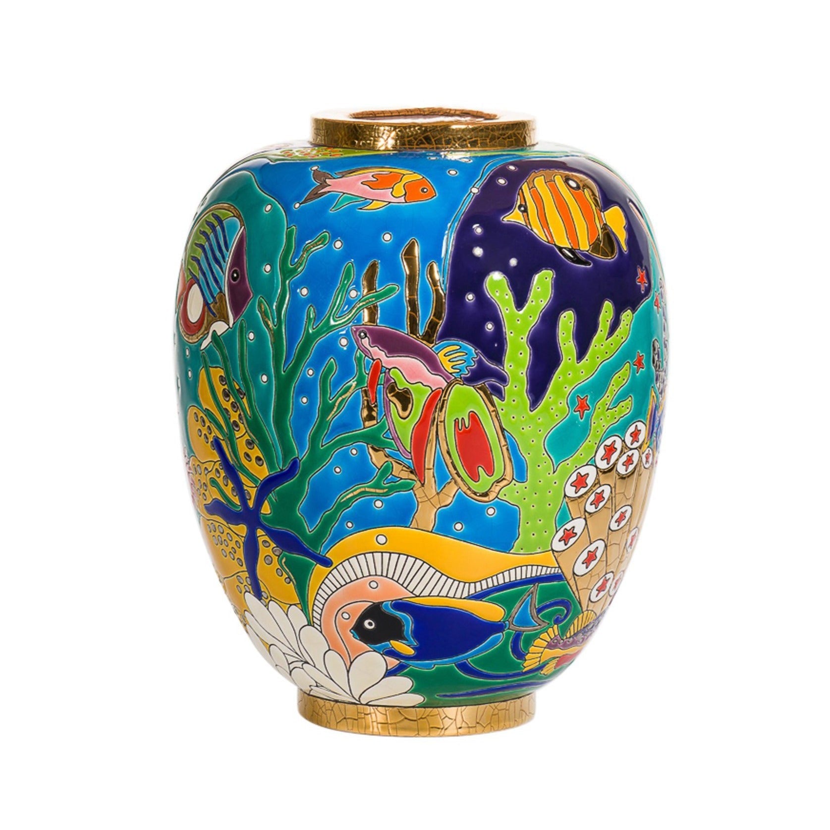 Aquatropicale Neo Vase - Small Modern Ceramic Flower Vase for Home Decor, Wedding Centerpieces, and Office Desk Decorations