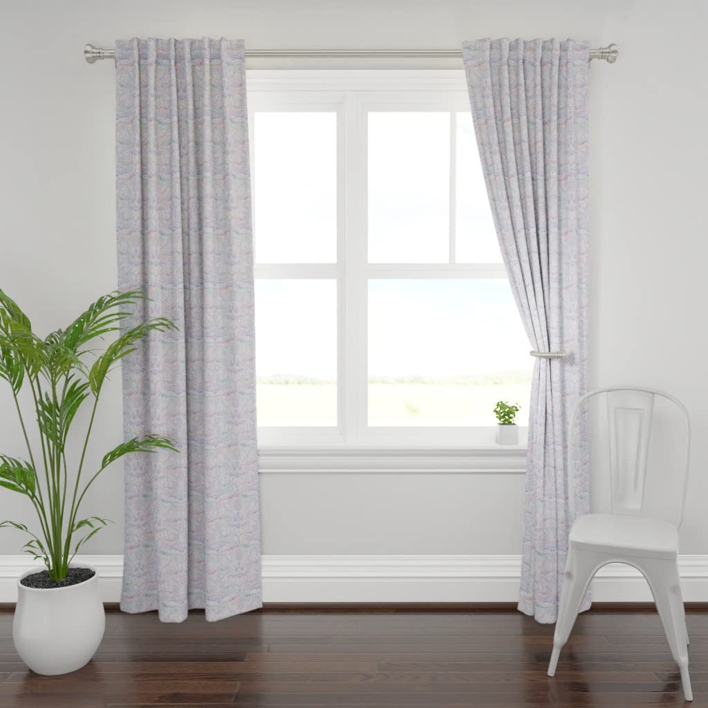 Scandinavian Dinosaur Floral Print Cotton Canvas Curtain Panel 108
