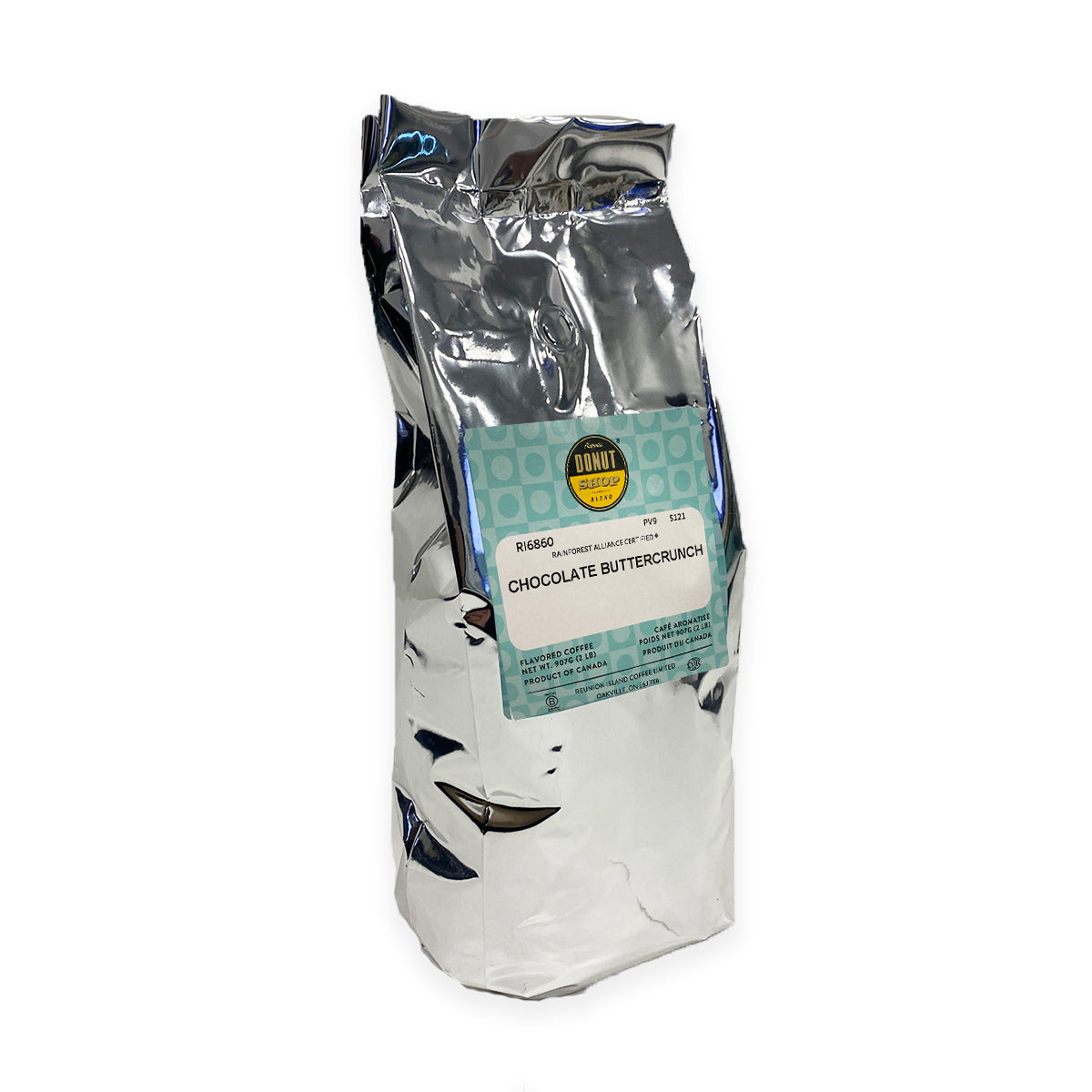 Premium Donut Shop Chocolate Buttercrunch Whole Bean Coffee - 2 lb Bag | Rich & Aromatic Dark Roast for Coffee Lovers | Perfect for Home Brewing, Office Use & Gifting