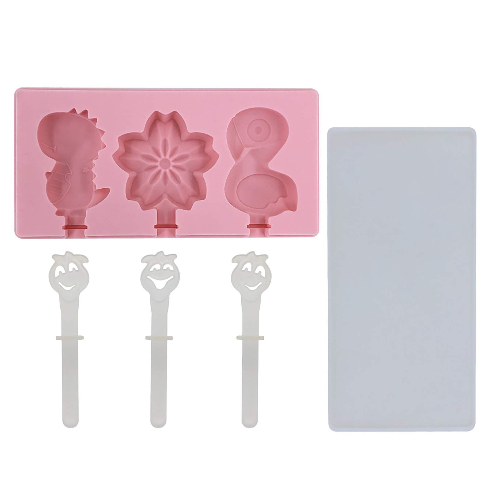 GILIGEGE Silicone Ice Pop Molds - Flexible & Easy to Remove Popsicle Makers with Sticks, Dishwasher Safe, BPA-Free (Pink, 1-Piece) - Perfect for Summer Treats, Kids Snacks & Homemade Frozen Desserts