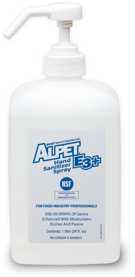 Alpet E3 Plus Hand Sanitizer Spray - 1000 mL (Pack of 6) | Alcohol-Based Sanitizer for Germ Protection | Ideal for Home, Office, Travel & Public Spaces