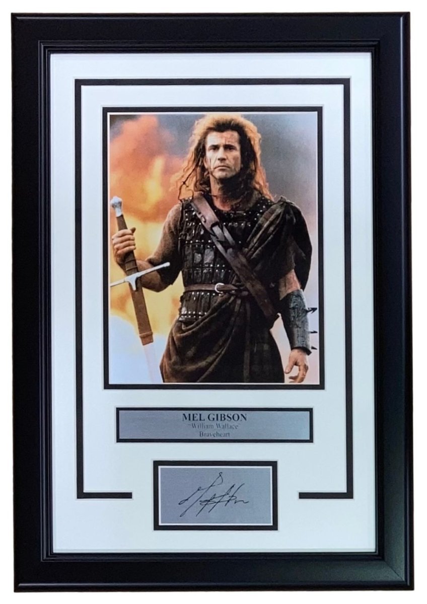 Mel Gibson Framed 8x10 Braveheart Movie Photo with Laser Engraved Signature - Perfect for Home Theater Decor, Man Cave, or Movie Memorabilia Collection