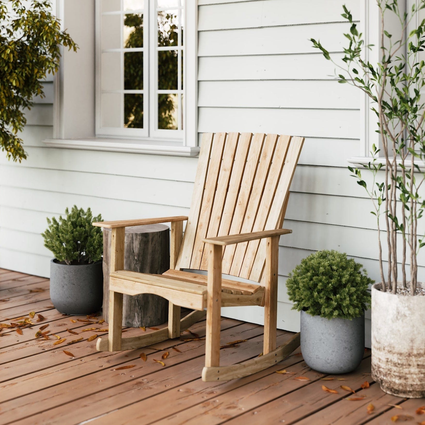 Premium Amish-Made Eden Red Cedar Rocking Chair - Handcrafted Solid Wood Porch Rocker for Outdoor Relaxation & Home Decor
