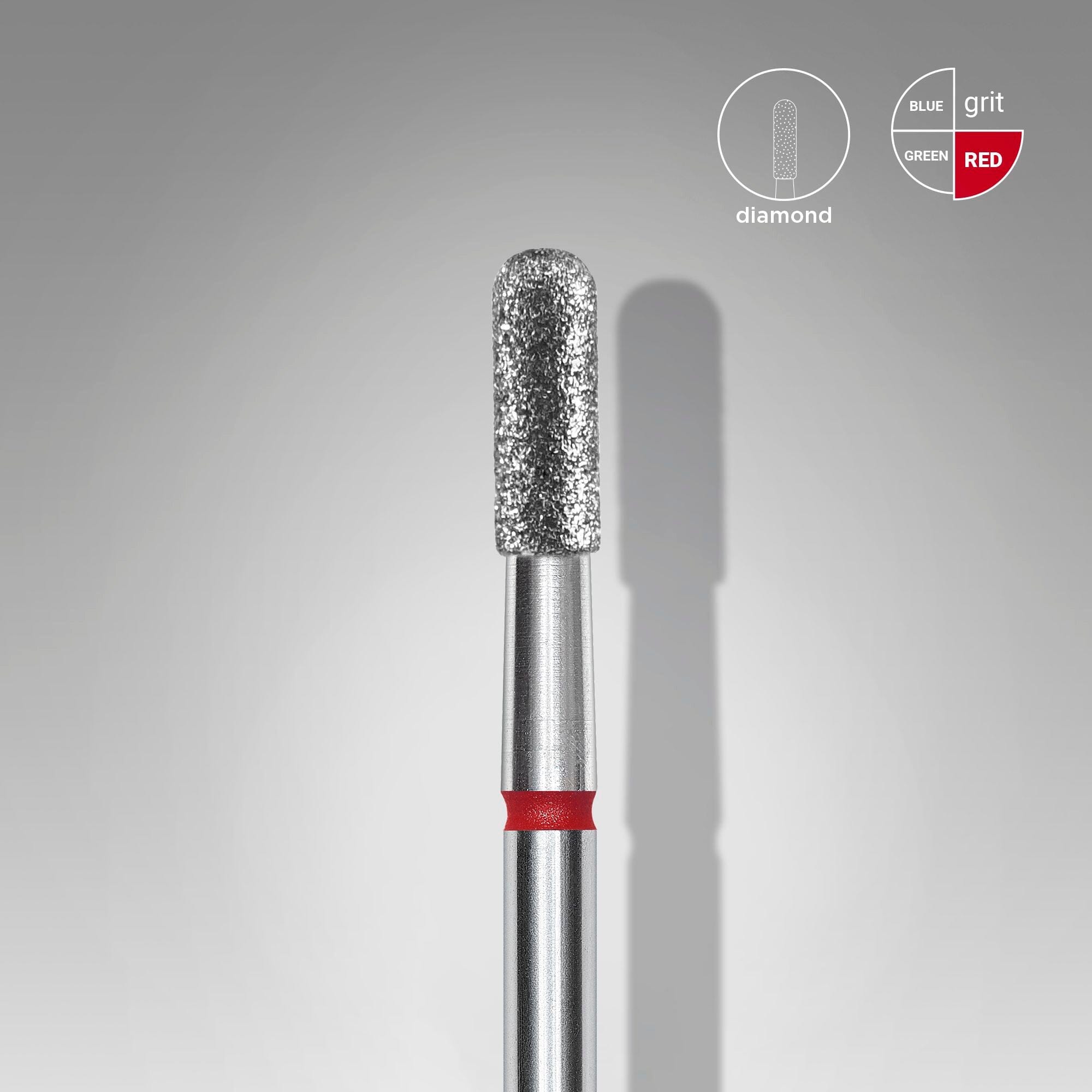 Staleks Diamond Nail Drill Bit - Rounded Cylinder Shape, 2.3mm Red for Professional Manicure & Pedicure | Perfect for Nail Salons, Home Grooming & DIY Nail Art