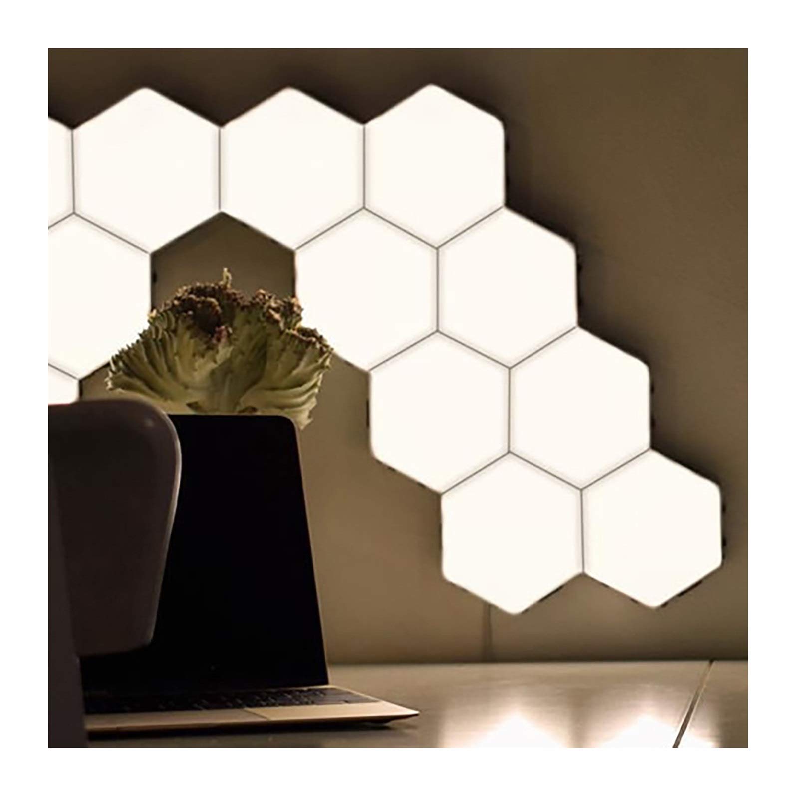 Smart Hexagon LED Light Panels - Modular Hexagonal Wall Lights with Touch Control, Honeycomb Geometry Splicing for Home, Office, Hotel & Bar Decoration | Perfect for Hallway Night Lighting & Ambient Mood Setting
