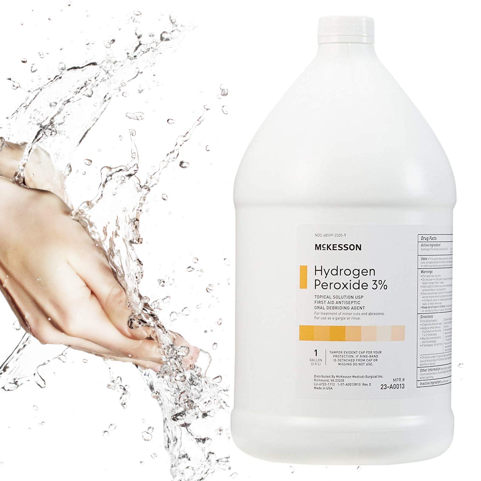 AMZ Medical Supply Hydrogen Peroxide 3% Topical Solution - 4 Pack (1 Gallon Bottles) | First Aid for Cuts, Scrapes & Abrasions | Latex-Free Liquid for Wound Care, Disinfection & Household Cleaning