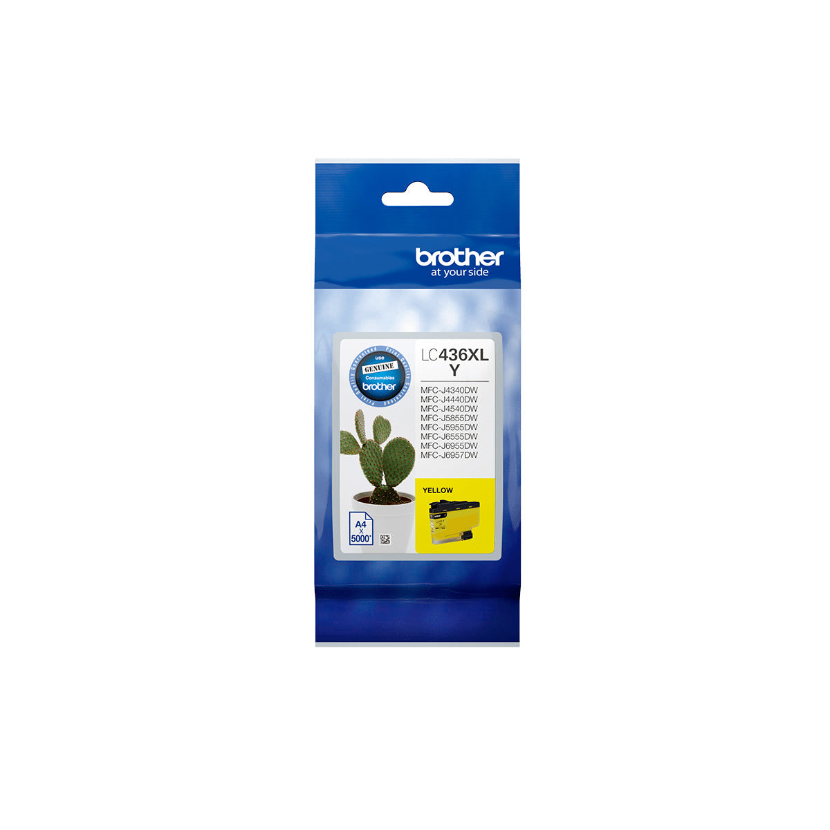 Brother LC436XLY High Yield Yellow Ink Cartridge - Compatible with MFCJ4440DW, MFCJ4540DW, MFCJ4340DWXL, MFCJ5855DW, MFCJ5955DW, MFCJ6555DW, MFCJ6955DW, MFCJ6957DW Printers - Ideal for Home Office, Business Printing & High Volume Documents