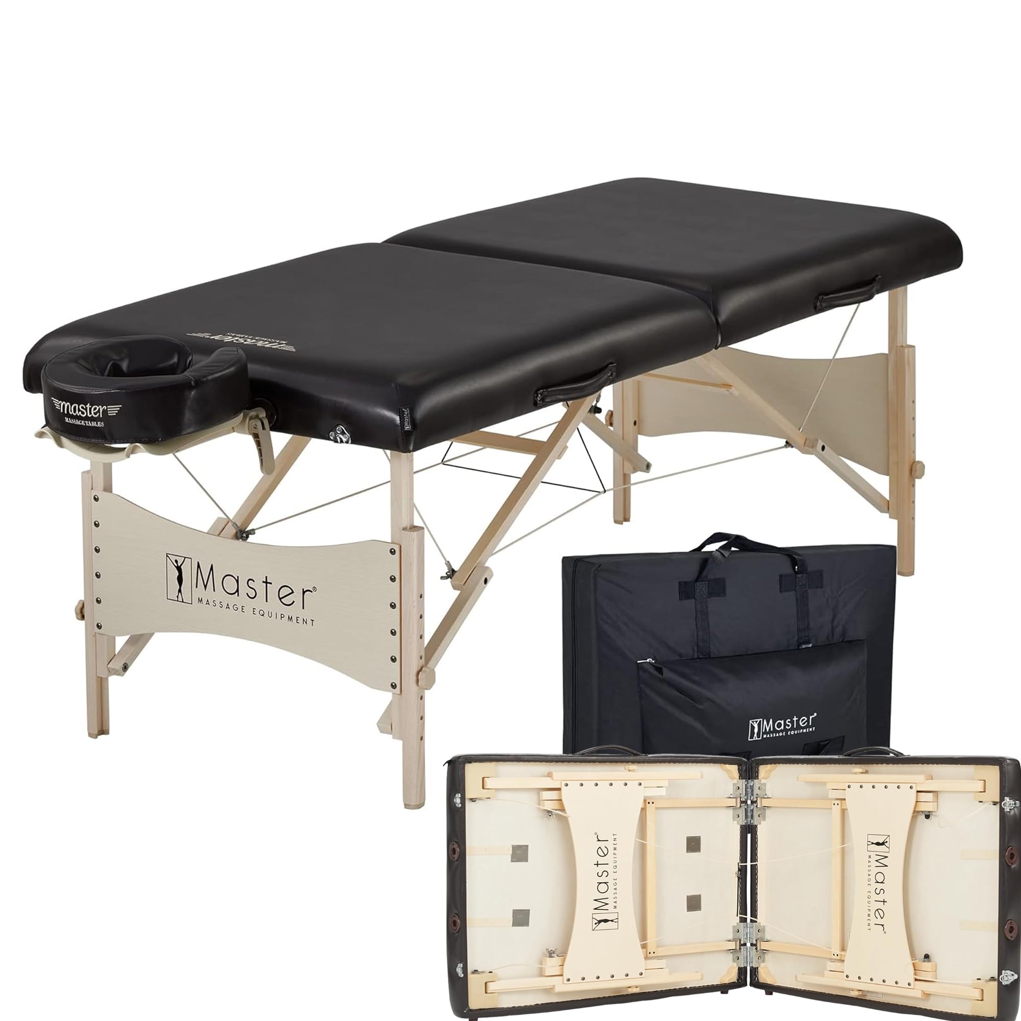 30 Inch Balboa Pro Portable Massage Table - Foldable Wooden Beauty Salon Bed for Massage, Lash Extensions & Tattoo - Black | Perfect for Spa, Home Use & Professional Therapists