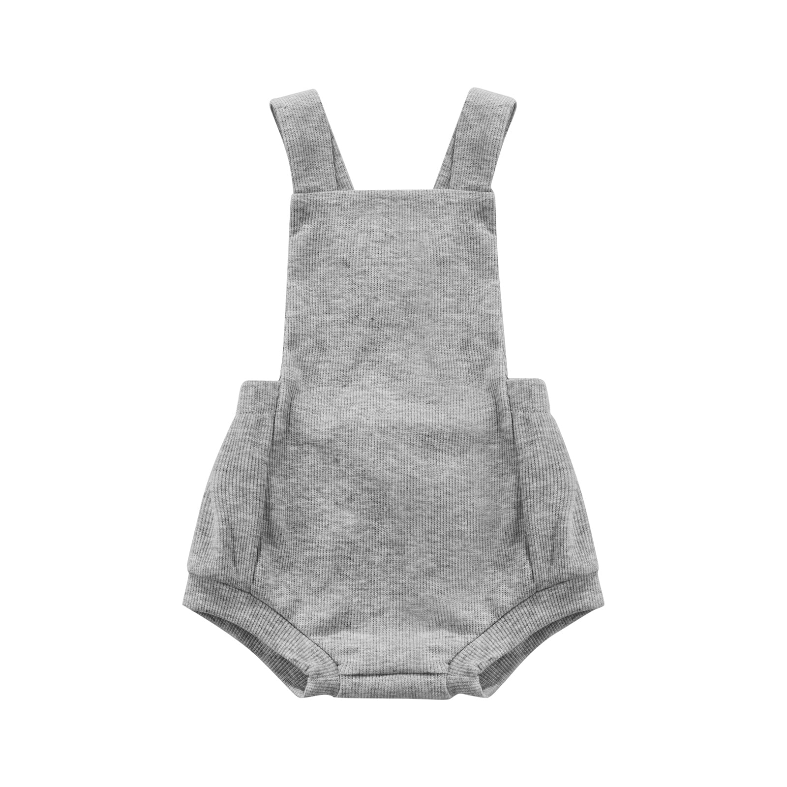Newborn Baby Clothes - Solid Color Halter Backless Jumpsuit Romper for Girls & Boys | Soft Cotton One-Piece Outfit for Summer, Beach, and Photo Shoots