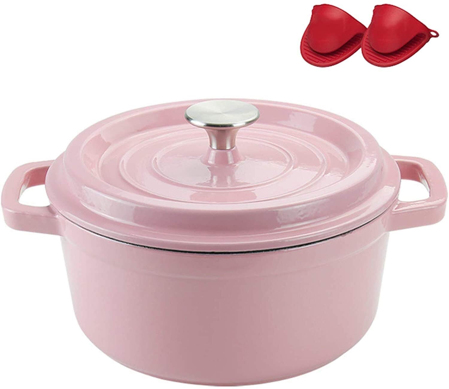 Premium Non-Stick Enamel Cast Iron Dutch Oven - 5.5QT Round Enameled Casserole Pot with Lid - Ideal for Slow Cooking, Braising, Baking & Roasting - Perfect for Soups, Stews, Bread & One-Pot Meals - Oven & Stovetop Safe Cookware