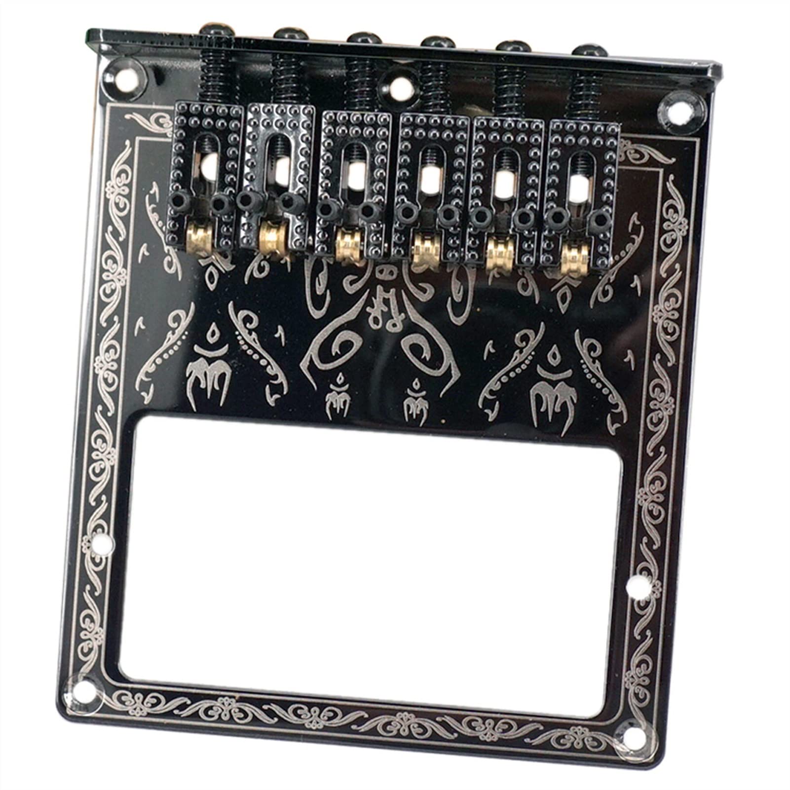 Electric Guitar Roller Saddle Bridge Tailpiece with Wrench & Mounting Screws Set - Premium Replacement Bridge for Smooth String Action - Perfect for Rock, Blues & Studio Recording