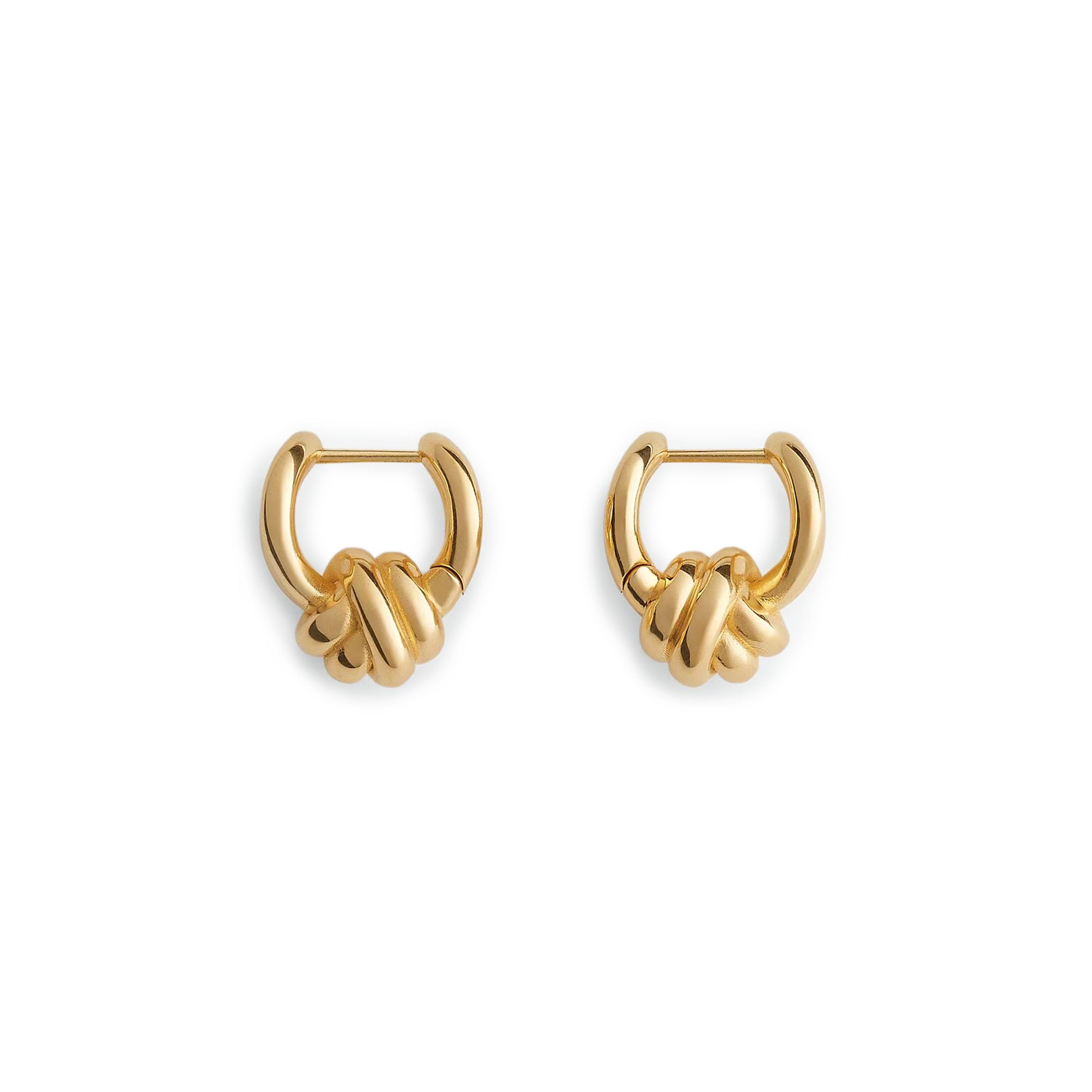 925 Sterling Silver Gold Plated Knot Hoop Earrings for Women - Elegant Dainty Jewelry for Everyday Wear, Parties & Gifts