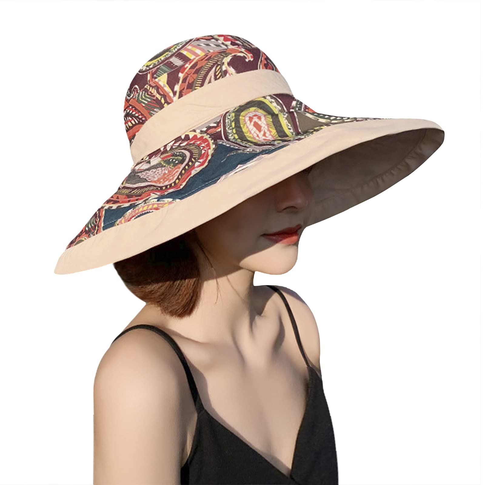 Women's Straw Bucket Hat - Wide Brim Floppy Beach Hat for Summer Sun Protection | Outdoor Activities, Vacations & Fashion Accessory