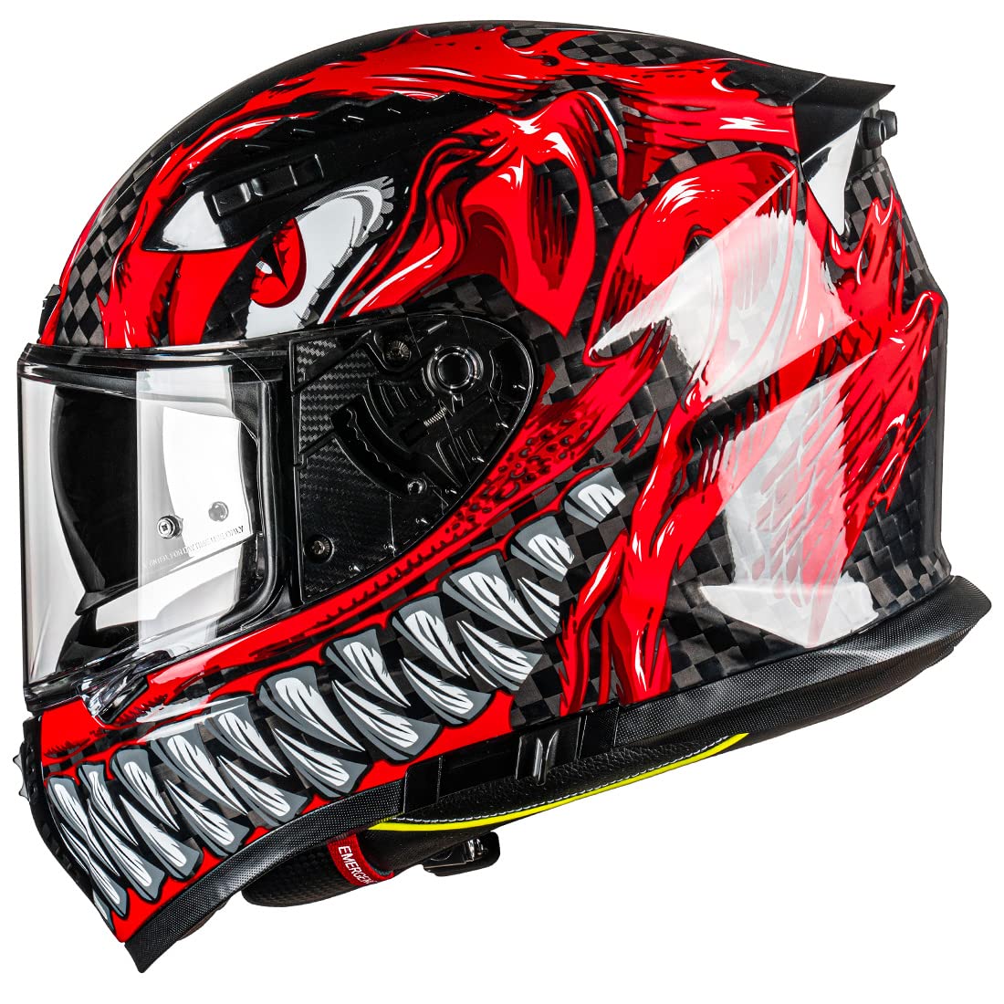 Carbon Fiber Full Face Motorcycle Helmet FA-602 - DOT Approved Dual Visor Racing Helmet for Street Bike & ATV - Unisex Adult (Monstrous Red, XXL) - Perfect for Mountain Racing & Urban Commuting