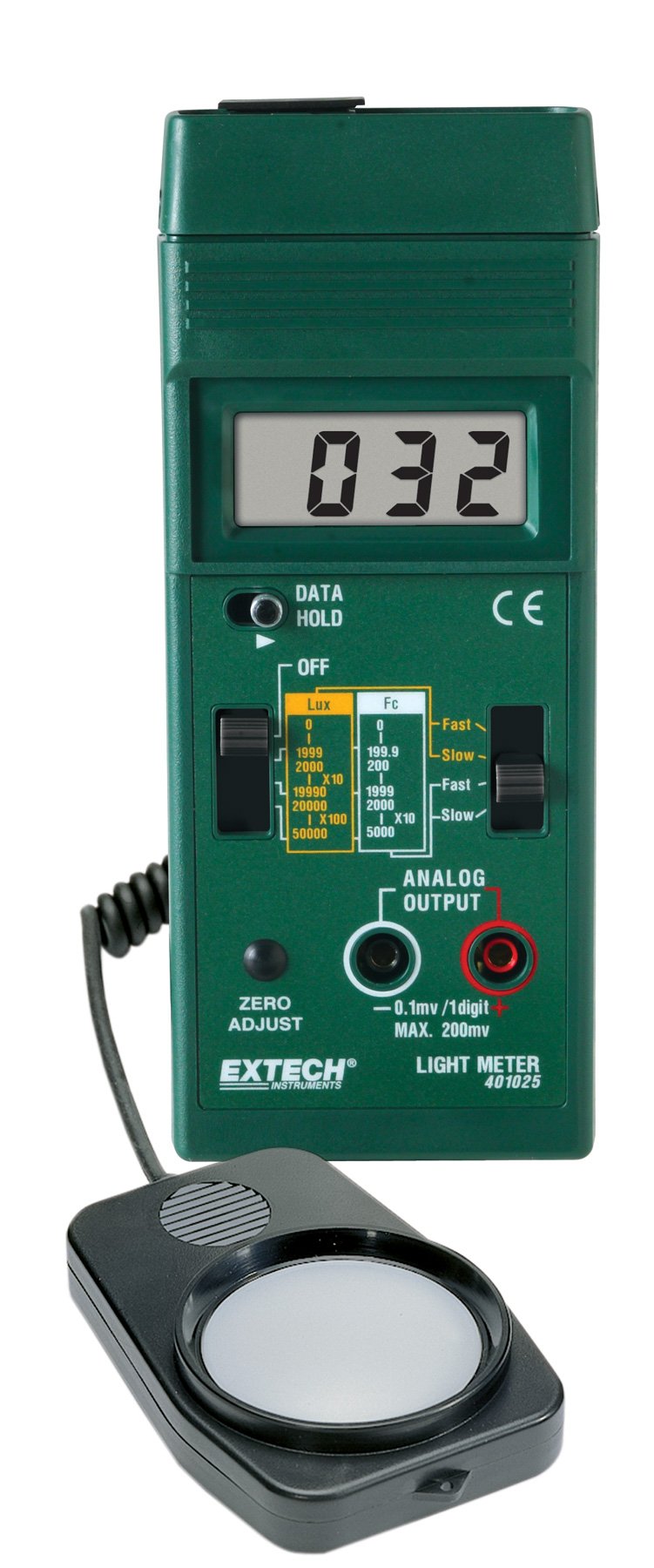 Extech 401025 Digital Foot Candle/Lux Light Meter - Professional Light Measurement Tool for Photography, Film, Indoor Lighting & Plant Growth Monitoring