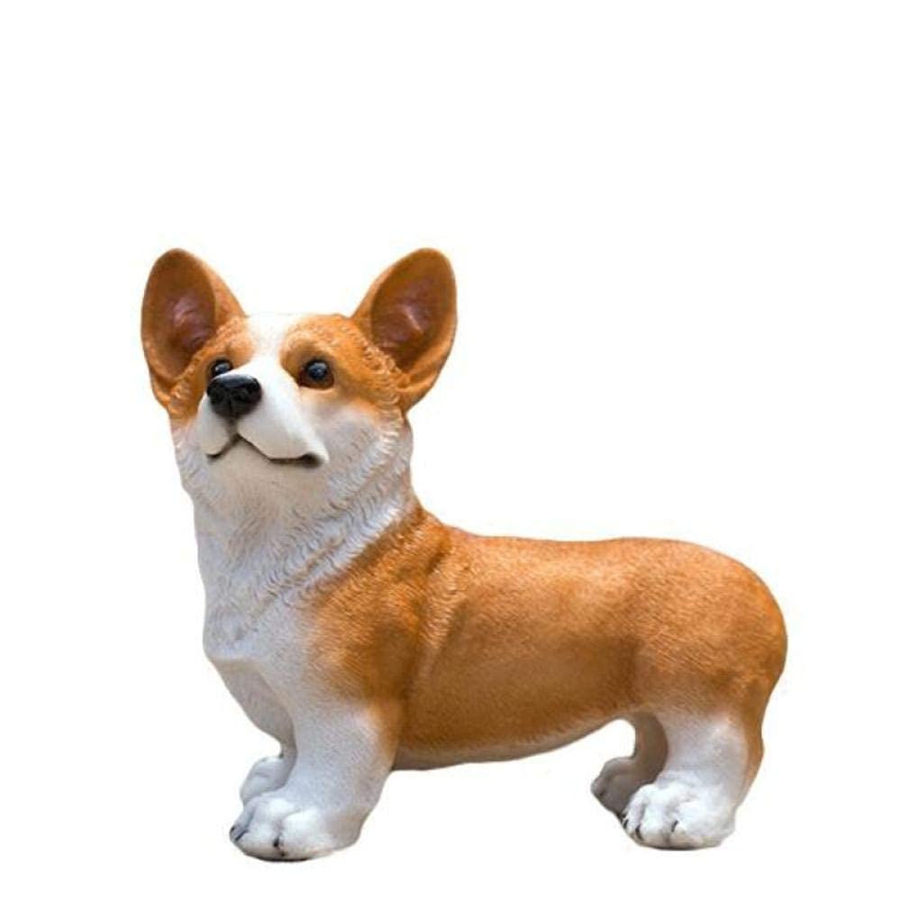 KXA Handmade Corgi Dog Statue - Cute Animal Sculpture for Desk Decor, Birthday Gift & Home Office Decoration | Perfect for Pet Lovers, Housewarming & Party Favors