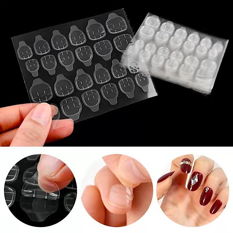 24pcs Press On Nail Sticker Tabs - Strong Adhesive Nail Glue Tabs for Fake Nails & Acrylic Nails - Perfect for Manicures, Parties & Special Occasions