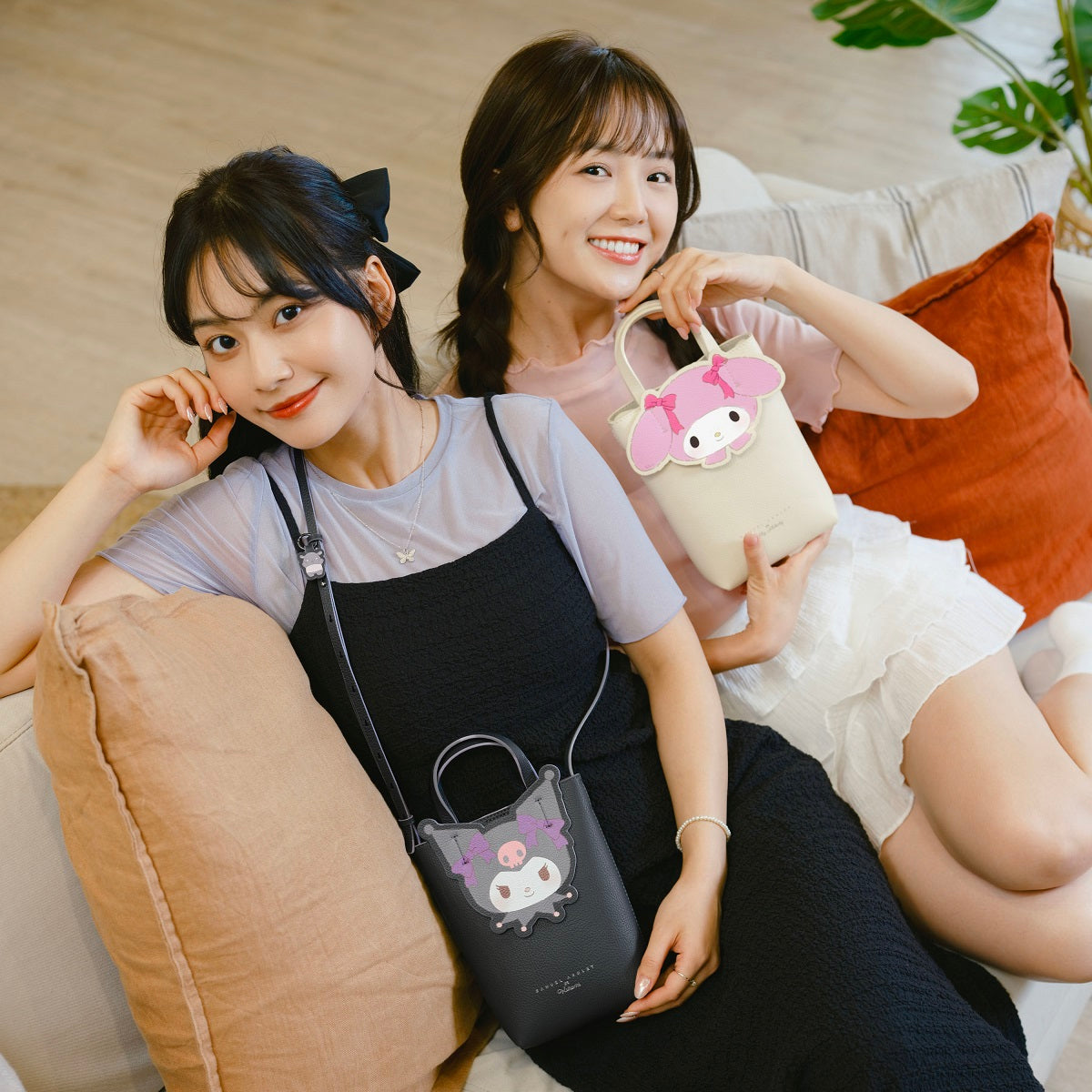 Samuel Ashley x Sanrio Characters Genuine Leather Phone Pouch - Cute Kawaii Wallet Case for iPhone & Android - Perfect for Travel, Work & Everyday Use