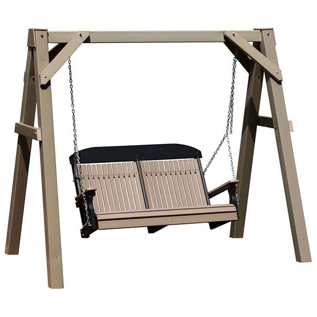 LuxCraft Classic Highback 4ft. A-Frame Swing Set for Kids - Outdoor Backyard Playground Equipment for Children's Fun & Exercise