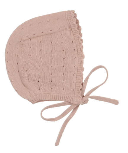 LILETTE Dotted Knit Baby Bonnet for Newborn to 9 Months - Soft Cotton Beanie for Infant Girls & Boys - Perfect for Photoshoots, Outings & Everyday Wear