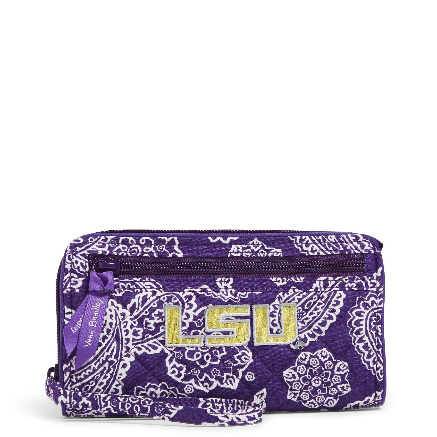 Collegiate RFID Blocking Front Zip Wristlet Wallet - Secure & Stylish Card Holder for Students, Travel, and Everyday Use