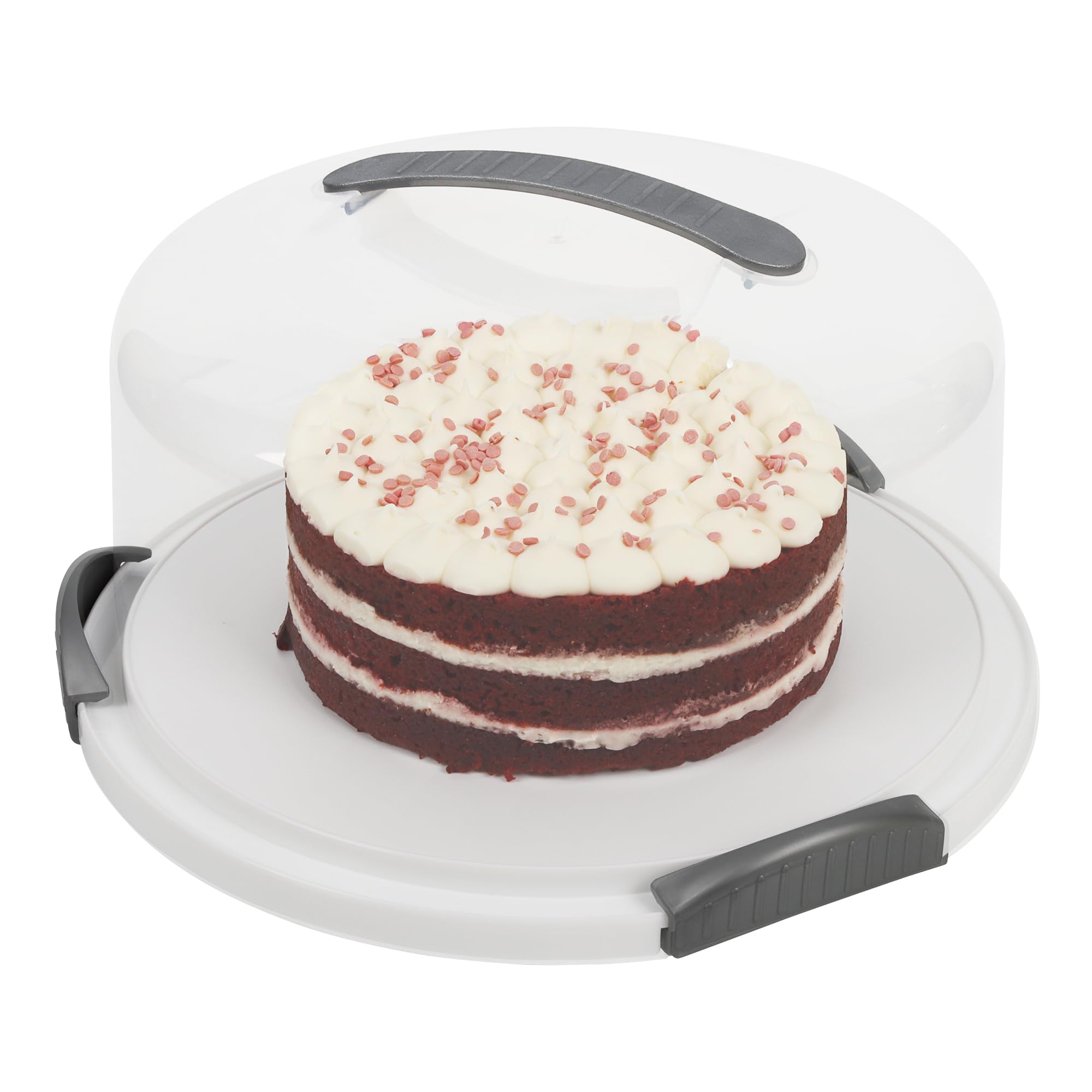 Extra Large 12 Inch Cake Carrier with Lid - 3 Layer Cake Storage Container, Clear Cake Dome for Transporting Cakes, Pies & Desserts - Perfect for Birthday Parties, Weddings & Bakery Storage