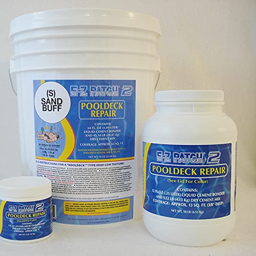 E-Z Products EZP-073 50 lbs Pool Deck Repair Compound - Sand Buff Color for Concrete Crack Filling & Surface Restoration | Ideal for Swimming Pool Decks, Patios & Driveway Repairs