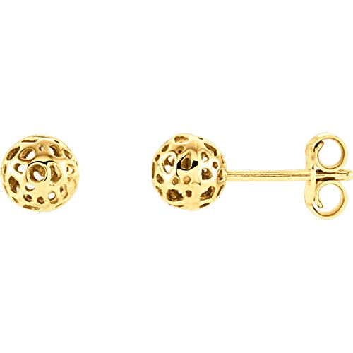 14K Yellow Gold Ball Earrings - Classic Round Stud Earrings for Women - Perfect for Everyday Wear, Parties & Special Occasions