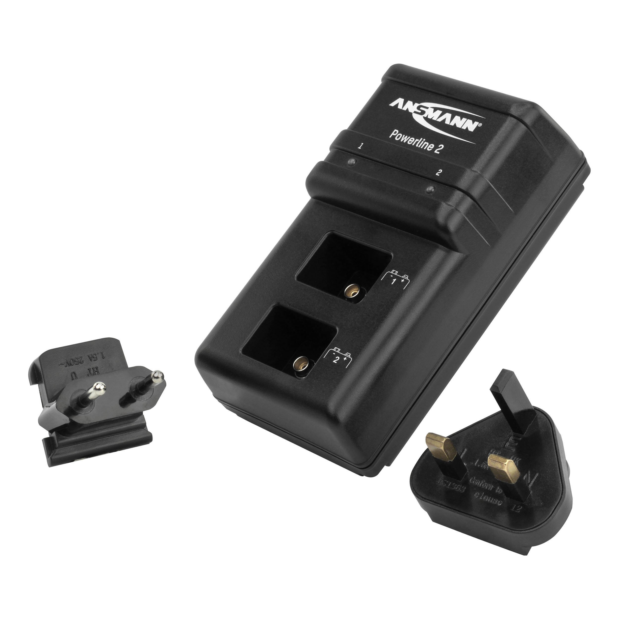 Ansmann Powerline 2 9V Battery Charger for NiMH/NiCd Rechargeable Batteries - Fast Charging with LED Display & Overcharge Protection | UK/EU Plug Included | Perfect for Cameras, Toys & Electronic Devices