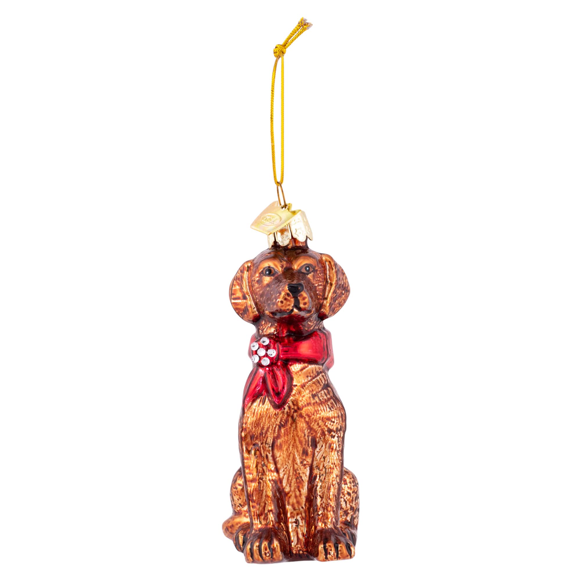 Handcrafted Brown Labrador Retriever Glass Christmas Ornament - Elegant Pet Memorial Gift for Dog Lovers (Home Decor, Tree Decoration, Gift Idea)